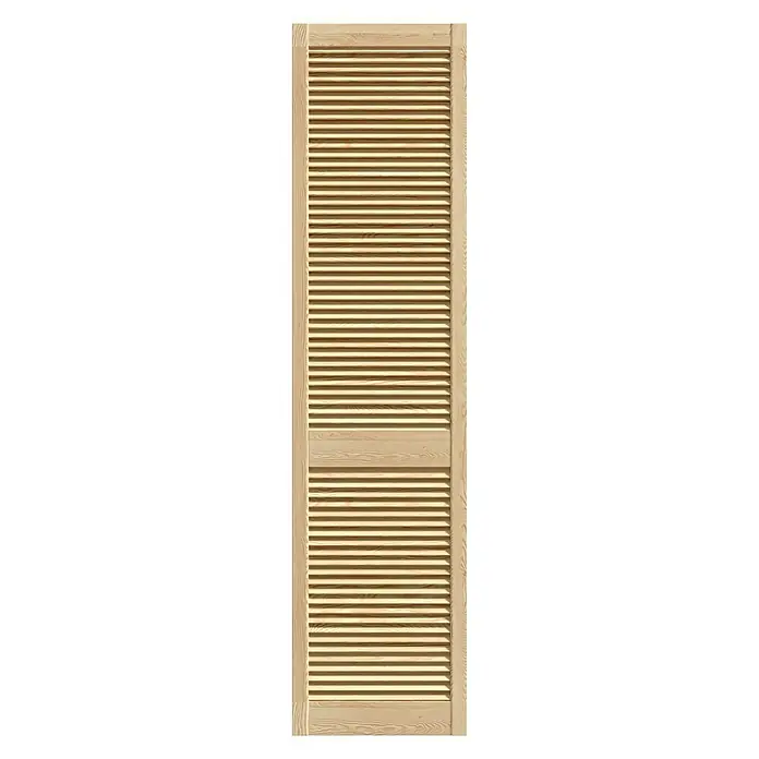 Lamellentür - B x H: 494 x 1.985 mm, Art Lamellen: Offen, Natur - Vorderansicht