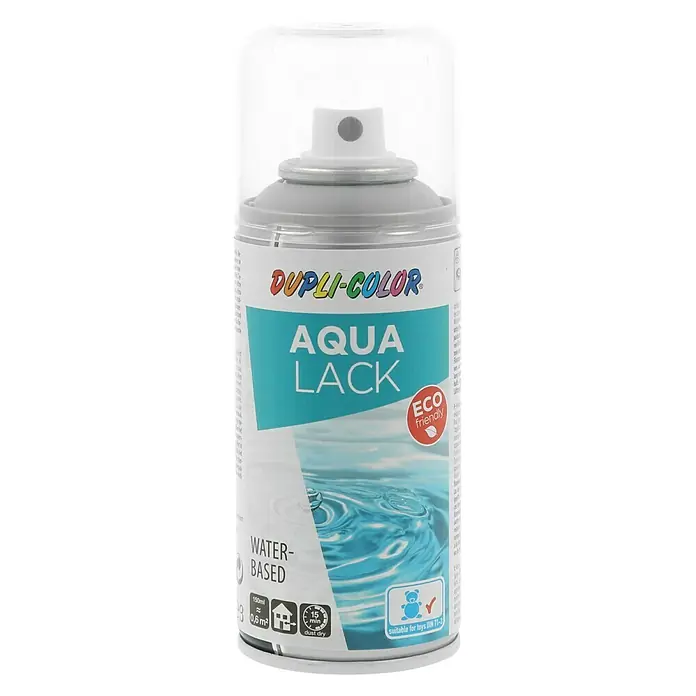 Dupli-Color Aqua Lackspray - Seidenmatt, 150 ml, Silbergrau - Vorderansicht