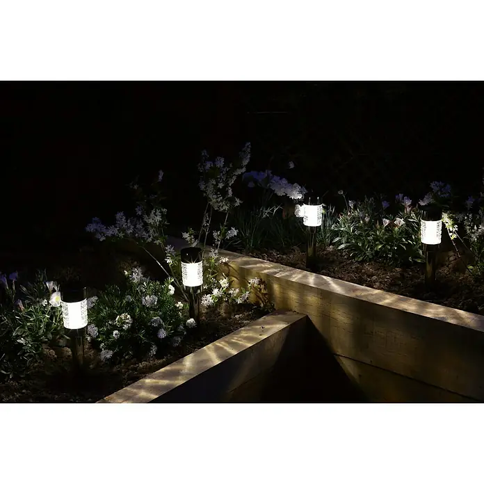 Luxform Solarleuchte Rennes - Erdspieß, Ø x H: 6,2 cm x 435 mm, Transparent, Schwarz, LED