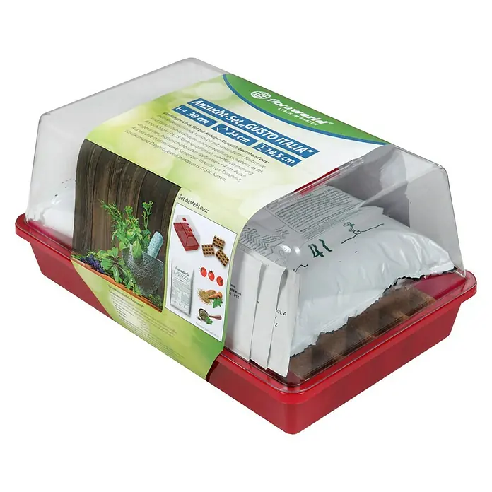Floraworld Anzucht-Set Gusto - L x B x H: 38 x 24 x 18,5 cm, Rot