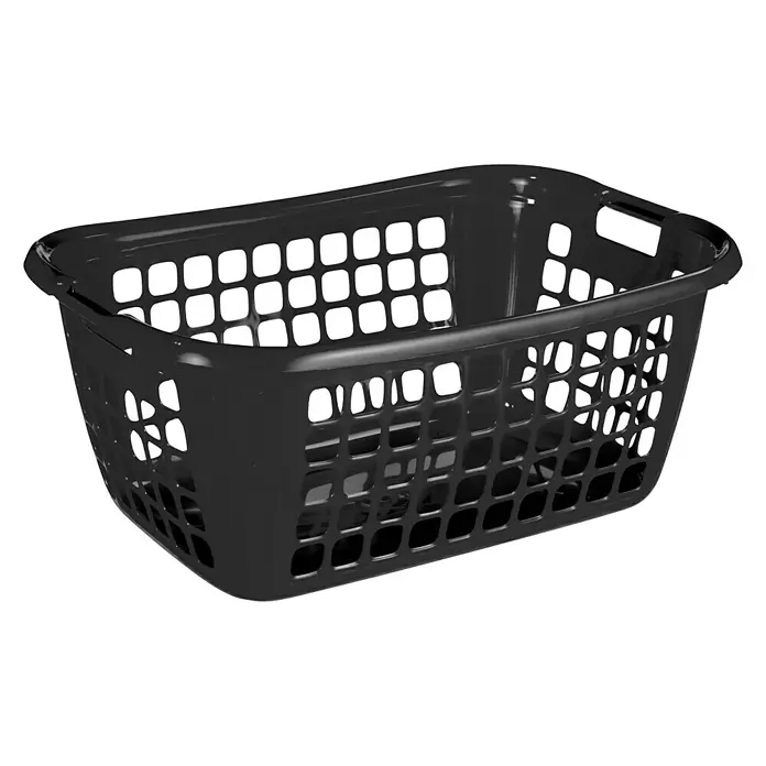 Sunware Wäschekorb Basic - L x B x H: 65 x 45 x 27 cm, Schwarz - Linke Seitenansicht