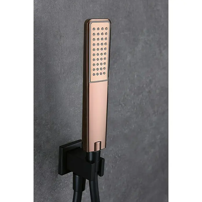 Imex Suecia Conjunto de ducha empotrado - Negro/Oro rosa