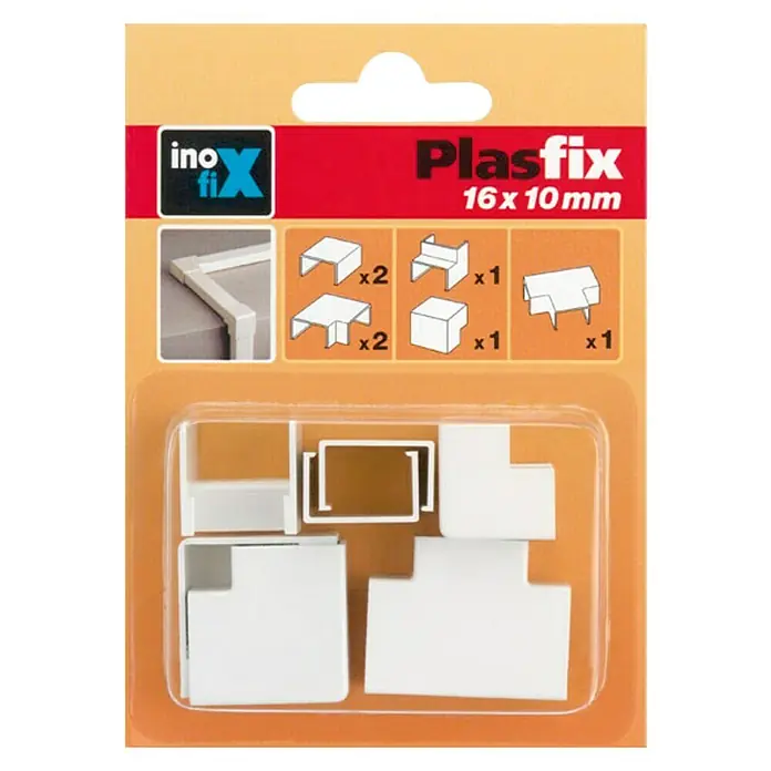 Inofix Plasfix Kit de accesorios para canaleta - Blanco, An x Al: 1,6 x 1 cm, 7 ud.
