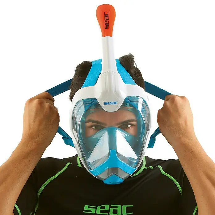 Seac Sub Máscara de Snorkel Magica - S/M, Policarbonato, Azul/Blanco