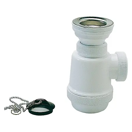 Sifón de botella de lavabo con válvula