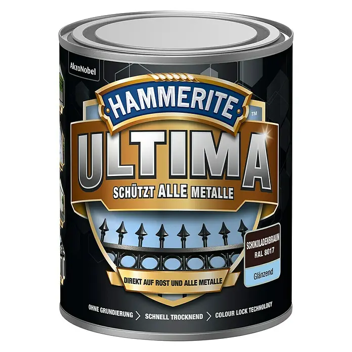 Hammerite Metall-Schutzlack ULTIMA - RAL 8017, Schokoladenbraun, 750 ml, Glänzend