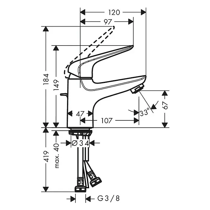 Hansgrohe Novus Waschtischarmatur 70 - Chrom