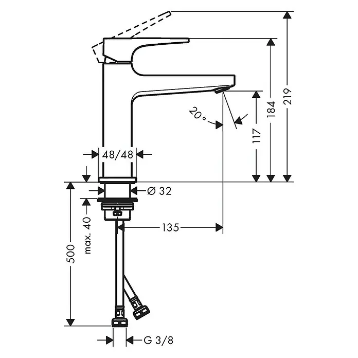 Hansgrohe Metropol Waschtischarmatur 110 - Chrom