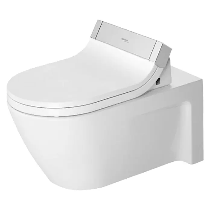 Duravit Starck 2 Wand-WC - Mit Spülrand, Ohne Spezialglasur, Spülform: Tief, WC Abgang: Waagerecht, Weiß - Vorderansicht