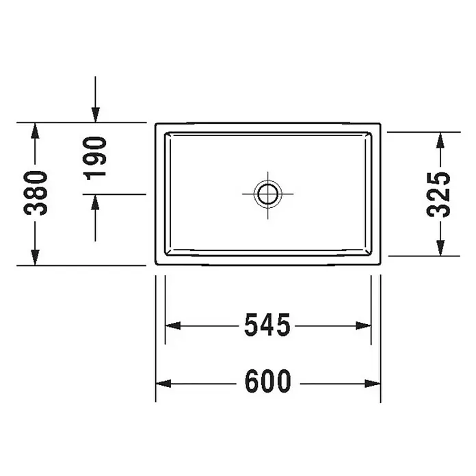 Duravit Vero Air Aufsatzwaschbecken - 60 x 38 cm, Ohne Spezialglasur, Hahnloch: Ohne, Ohne Überlauf, Weiß
