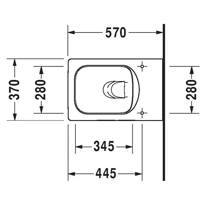 Duravit Vero Air Wand-WC Typ 1 - Spülrandlos, Mit antibakterieller Glasur, Spülform: Tief, WC Abgang: Waagerecht, Weiß