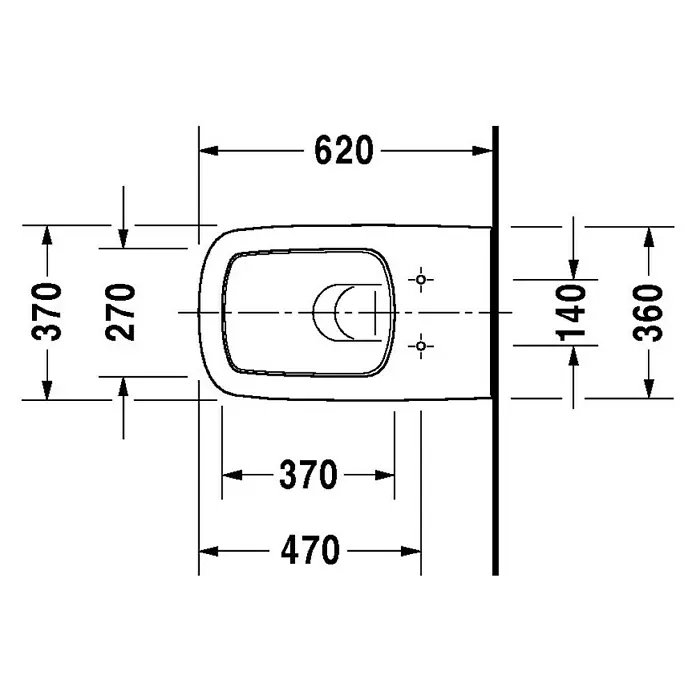 Duravit DuraStyle Wand-WC Typ 4 - Spülrandlos, Ohne Spezialglasur, Spülform: Tief, WC Abgang: Waagerecht, Weiß