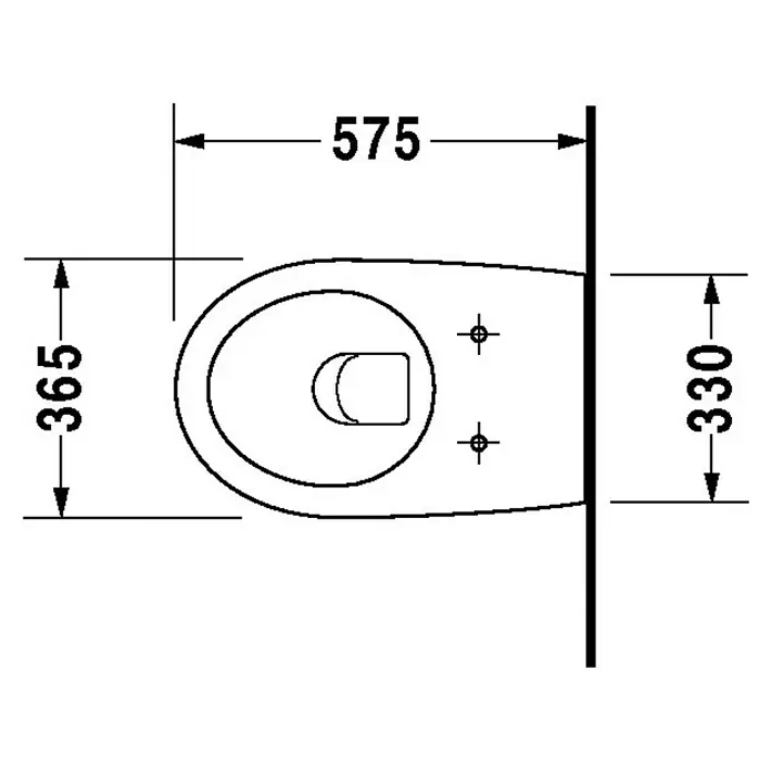 Duravit Architec Wand-WC Typ 1 - Mit Spülrand, Ohne Spezialglasur, Spülform: Tief, WC Abgang: Waagerecht, Weiß