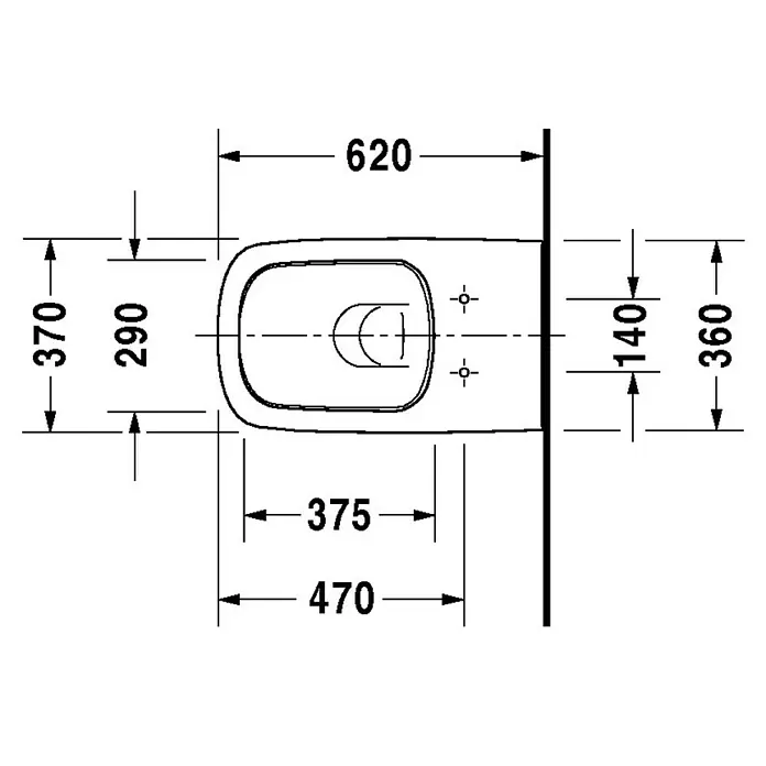 Duravit DuraStyle Wand-WC Typ 3 - Spülrandlos, Mit schmutzabweisender Glasur, Spülform: Tief, WC Abgang: Waagerecht, Weiß