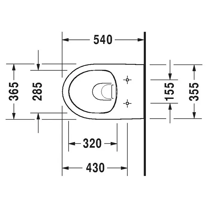 Duravit DuraStyle Wand-WC Basic - Spülrandlos, Mit schmutzabweisender Glasur, Spülform: Tief, WC Abgang: Waagerecht, Weiß