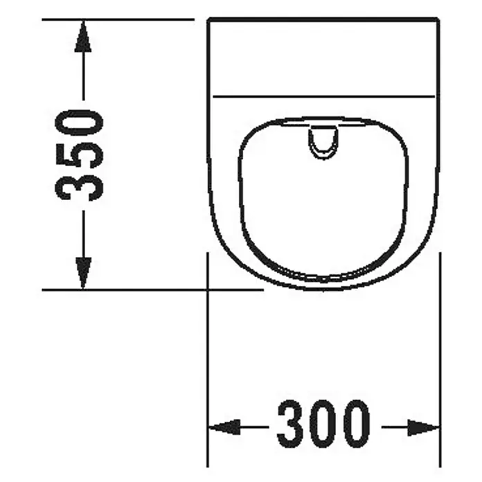 Duravit ME by Starck Urinal - Geeignet für: Montage ohne Deckel, Unbeschichtet, Zulauf: Hinten, Absaugspülung, Farbe: Weiß, Ohne Zielobjekt - Skizze