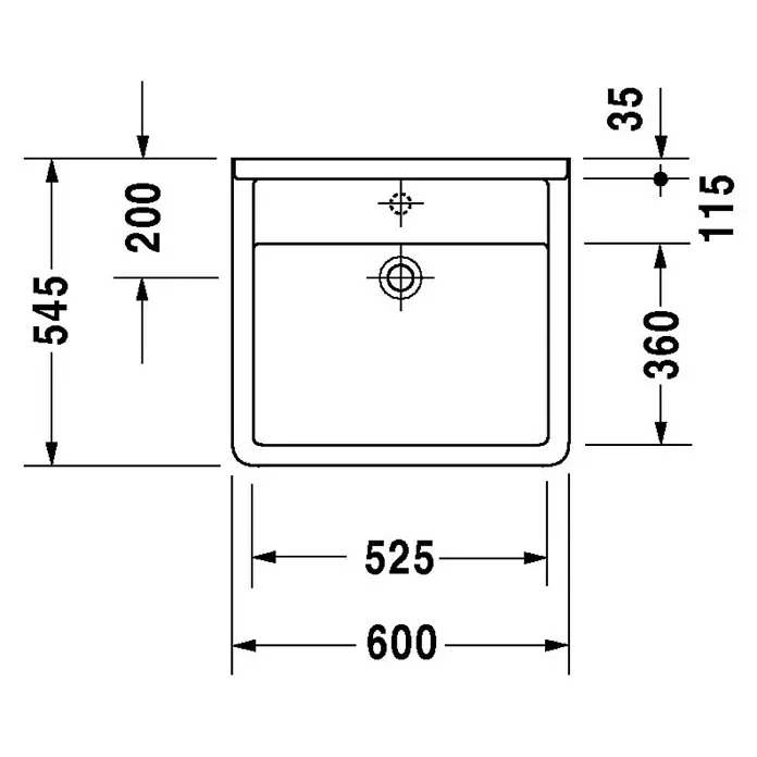 Duravit Starck 3 Waschtisch Vital Med - 60 x 54,5 cm, Mit schmutzabweisender Glasur, Hahnloch: Ohne, Ohne Überlauf, Weiß