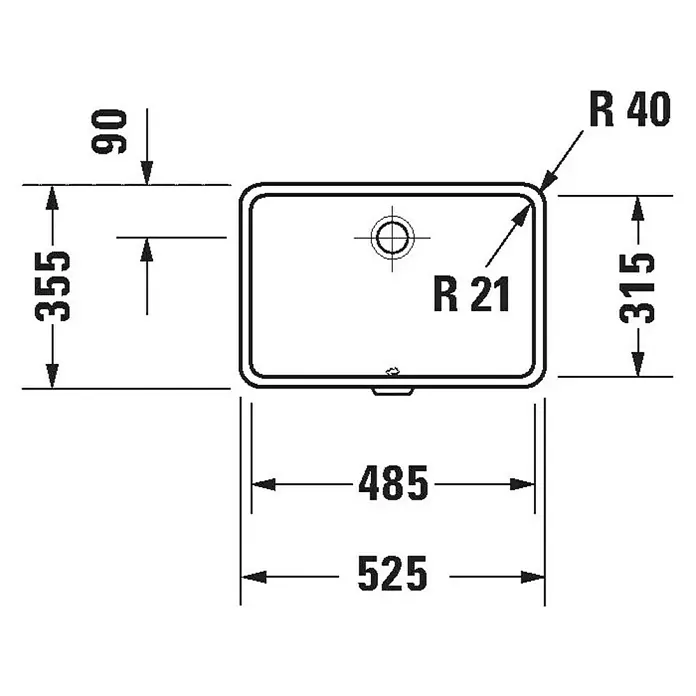 Duravit Vero Unterbauwaschbecken - 48,5 x 31,5 cm, Mit schmutzabweisender Glasur, Hahnloch: Ohne, Mit Überlauf, Weiß