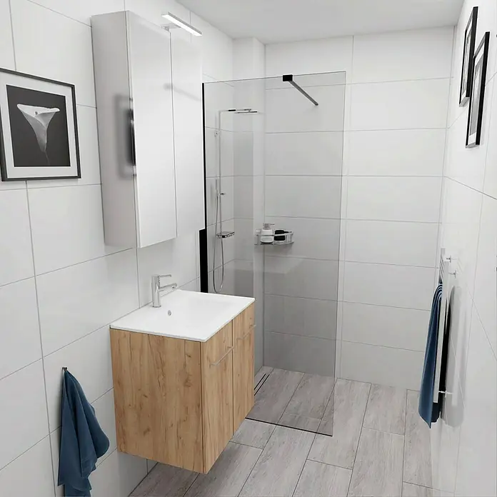 Camargue Espacio Kupaonski ormarić za nasadni umivaonik - 60 x 46 x 60 cm, 2 vrata, Doce - Živopisni prikaz