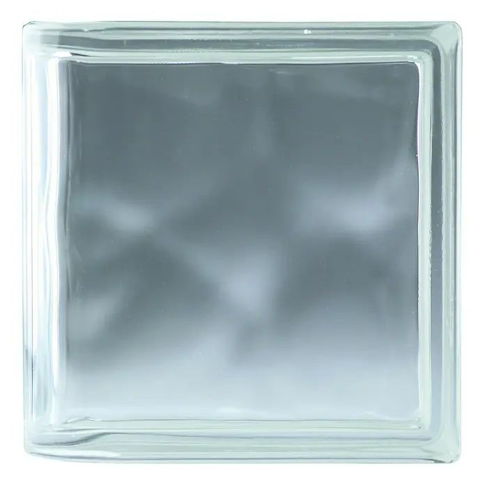 Fuchs Design Bloque de vidrio - Claro, Nube, 19 x 19 x 8 cm, Ladrillo de cristal final - Vista frontal