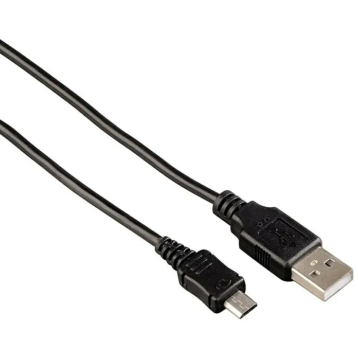 Hama USB-Kabel - Micro-B-Stecker, 0,6 m, Schwarz - Vorderansicht