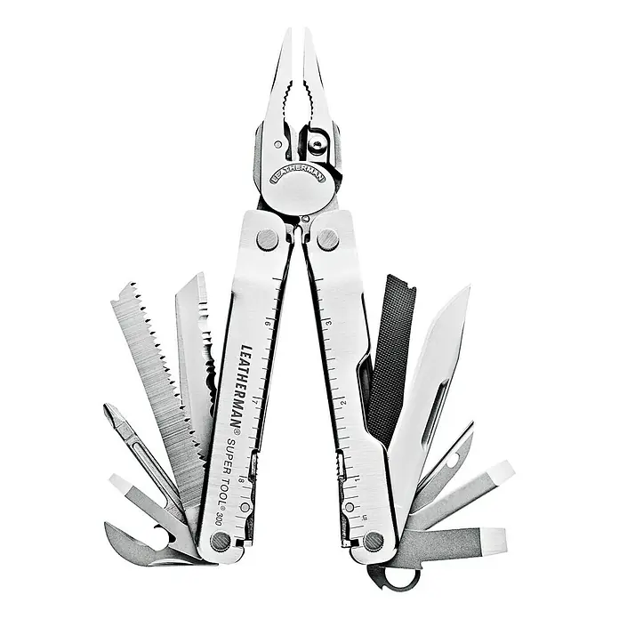 Leatherman Višenamjenski alat SUPER TOOL 300 - 19 funkcija, Plemeniti čelik - Pogled sprijeda