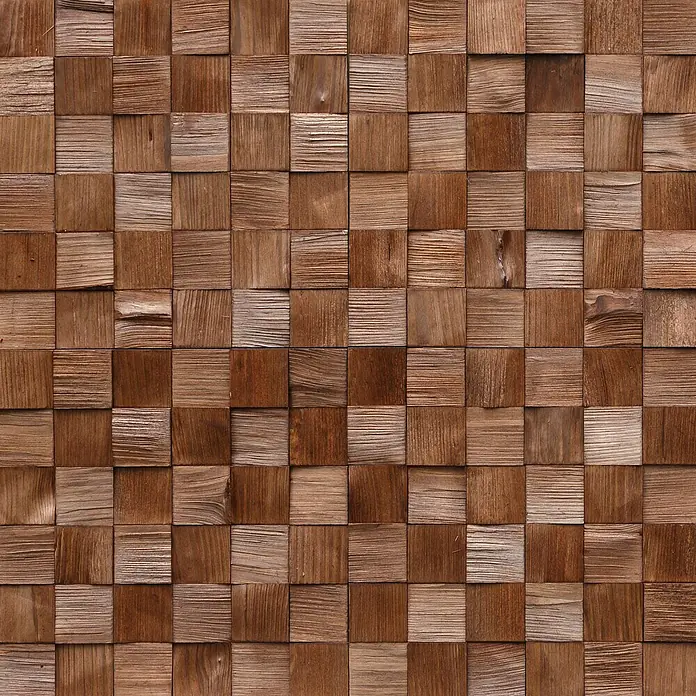 Holzpaneel Quadro II - Kiefer, Miniquadrate, 380 x 380 mm, Stärke: 11 mm - 13 mm, 4 Paneele - Vorderansicht
