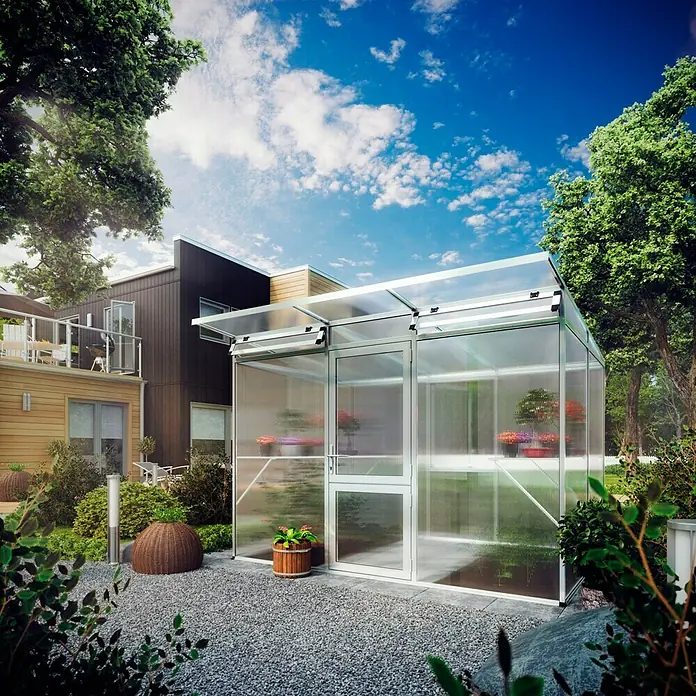 KGT Gewächshaus Linea II - Polycarbonat, Glasstärke: 10 mm, Pressblank
