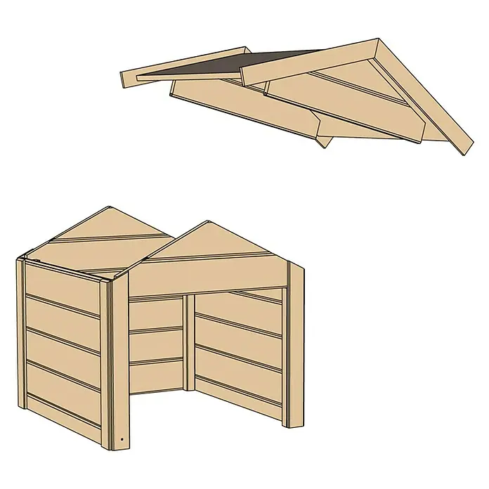 Weka Mähroboter-Garage - 75 x 67 x 71 cm, Rot, Abnehmbares Dach - Detailaufnahme
