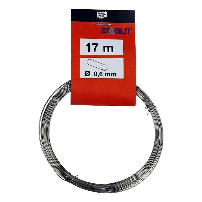 Stabilit Čelična nehrđajuća žica - Ø x D: 0,6 mm x 17 m, Plemeniti čelik AISI 304 - Pogled sprijeda