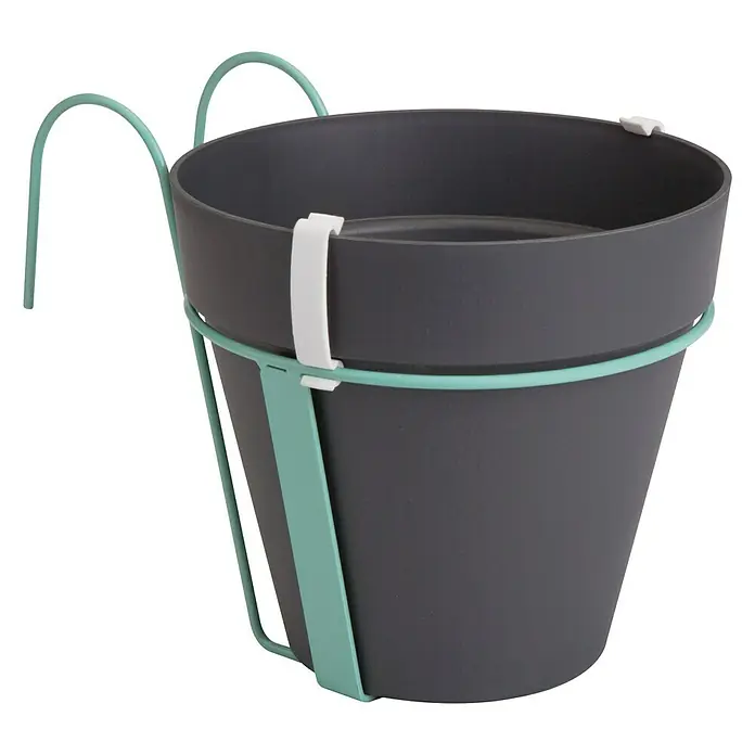 Elho Loft Urban Tegla za cvijeće - Vanjska dimenzija (ø x V): 20 x 19,8 cm, Plastika, Držač - Pogled sprijeda