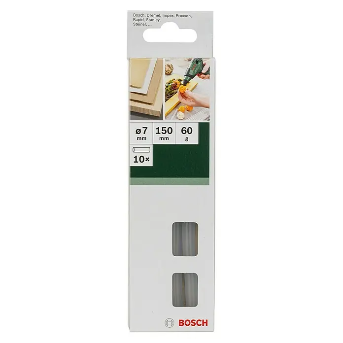 Bosch Klebepatronen - 10 Stk., Durchmesser Klebepatrone: 7 mm, Transparent - Vorderansicht