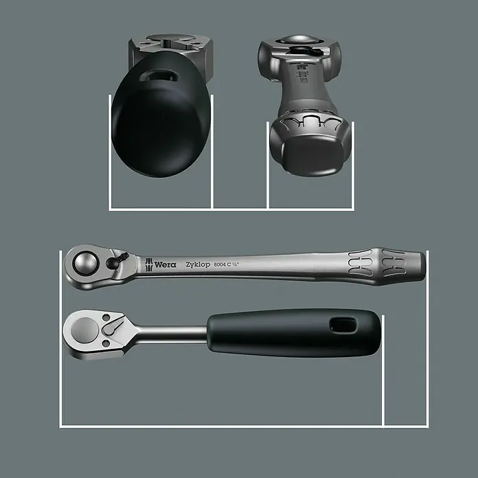 Wera Zyklop Omschakelratel Switch - ¼″, Lengte: 141 mm