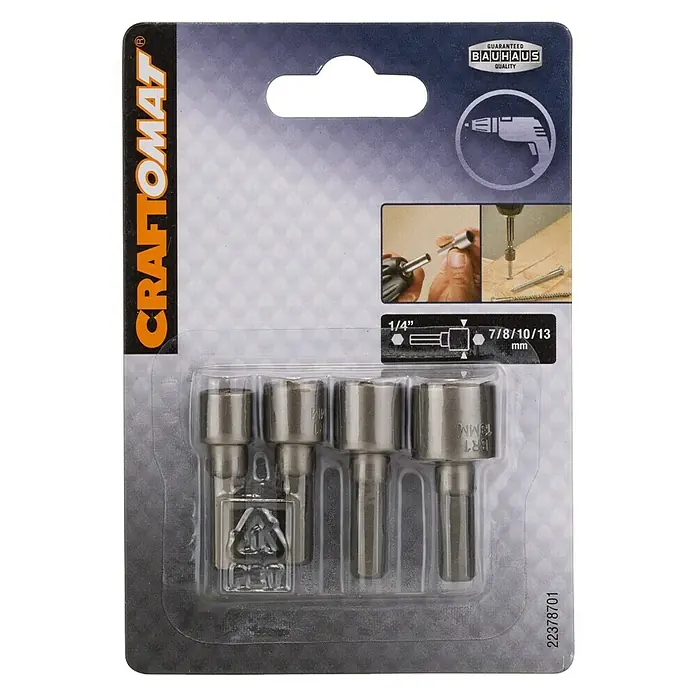 Craftomat Set nastavaka za nasadni ključ - 4 -dij., ¼″ šesterokutno - Pogled sprijeda