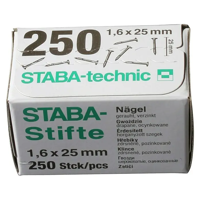 Staba Nagel - Durchmesser: 1,6 mm, Länge: 25 mm, 250 Stk. - Vorderansicht