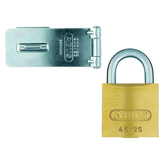 Abus Überfallen-Set - 200 x 75 mm, Durchmesser Öse: 9 mm - Vorderansicht