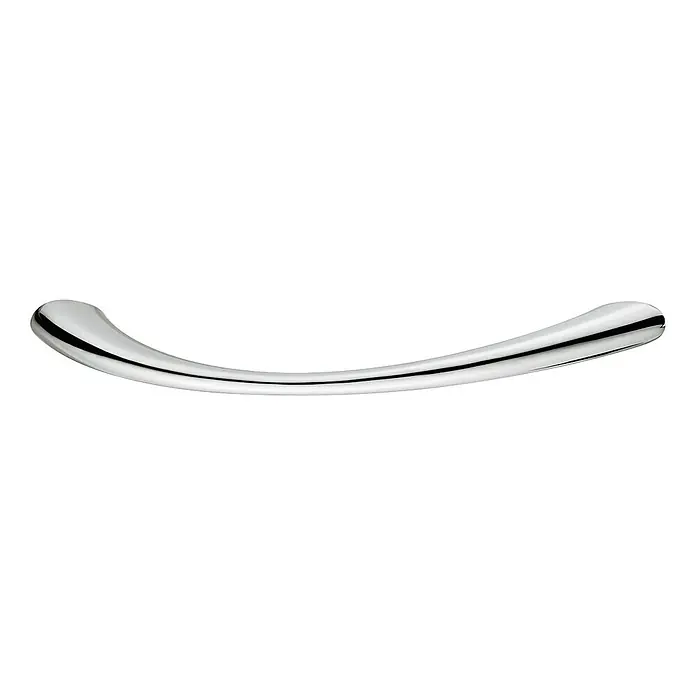 Ručka za namještaj - Tip ručke za namještaj: Držač, Razmak provrta: 96 mm, D x Š x V: 113 x 9 x 24 mm, Ostalo, Kromirano, Sjaj - Pogled sprijeda
