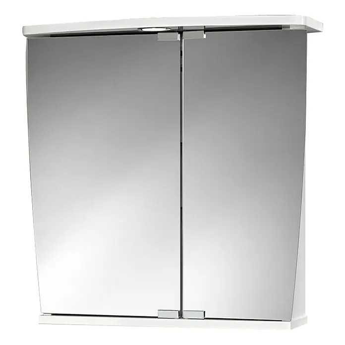 Kupaonski ormarić s LED ogledalom Numa - Š x V: 58 x 59,5 cm, S osvjetljenjem, MDF, Bijele boje - Pogled s desne strane