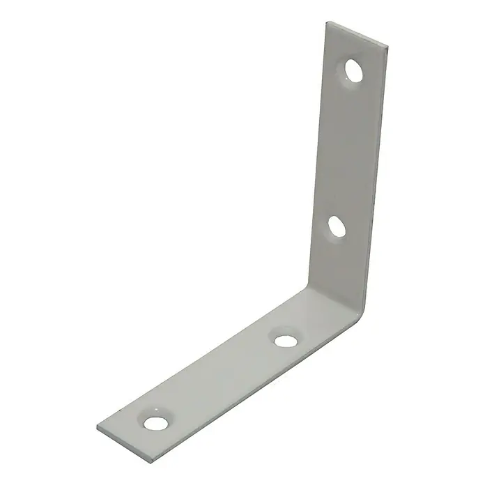 Stabilit Kutnik za stolice - 80 x 18 x 80 mm, Čelik, Bijele boje - Pogled sprijeda