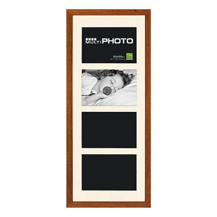 Bilderrahmen 4400C - Mahagoni, 4 Bilder à 10 x 15 cm, Holz, 20 x 50 cm - Vorderansicht