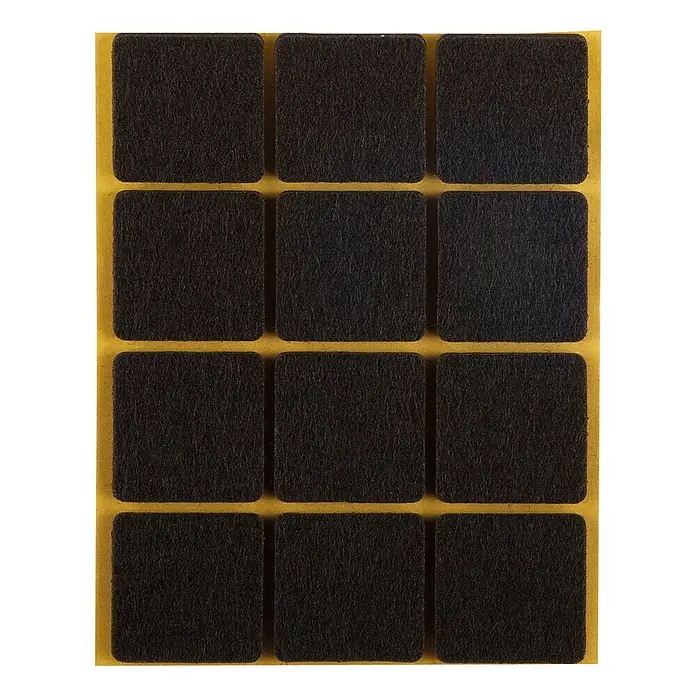 Stabilit Podložna pločica od filca - 25 x 25 mm, 12 kom, Smeđe boje, Samoljepljivo - Pogled odozgo