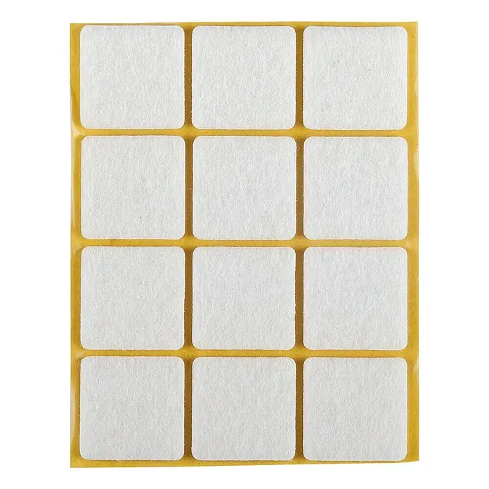 Stabilit Podložna pločica od filca - 25 x 25 mm, 12 kom, Bijele boje, Samoljepljivo - Pogled odozgo
