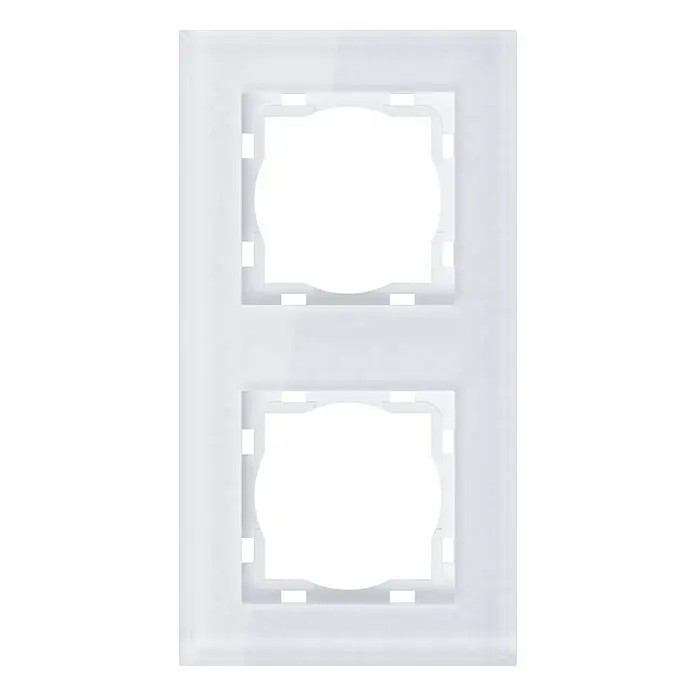Voltomat ART Glas-Abdeckrahmen - Weiß, 2-fach, Unterputz - Vorderansicht