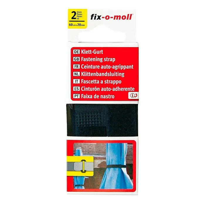 Fix-o-moll Pojas sa čičkom Mini - 60 cm x 20 mm, Plave boje, 2 kom - Pogled odozgo