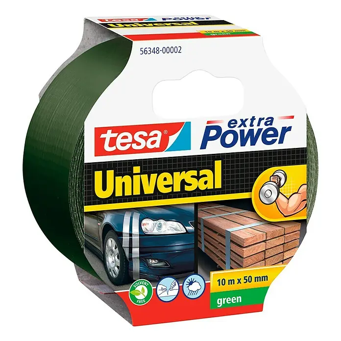 Tesa Extra Power Folienband Universal - Grün, 10 m x 50 mm - Linke Seitenansicht