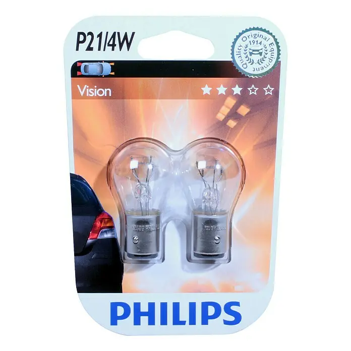 Philips Vision Rem- en achterlichtlampen P21/4W - P21/4W, 2 st. - Vooraanzicht