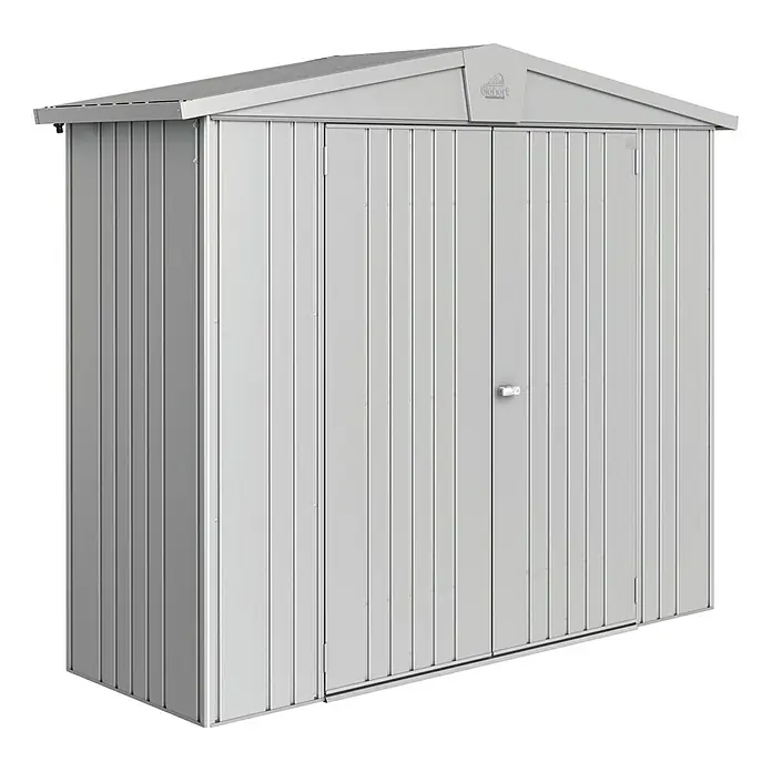 Biohort Gerätehaus Europa - 244 x 84 cm, Stahl, Silber Metallic - Linke Seitenansicht
