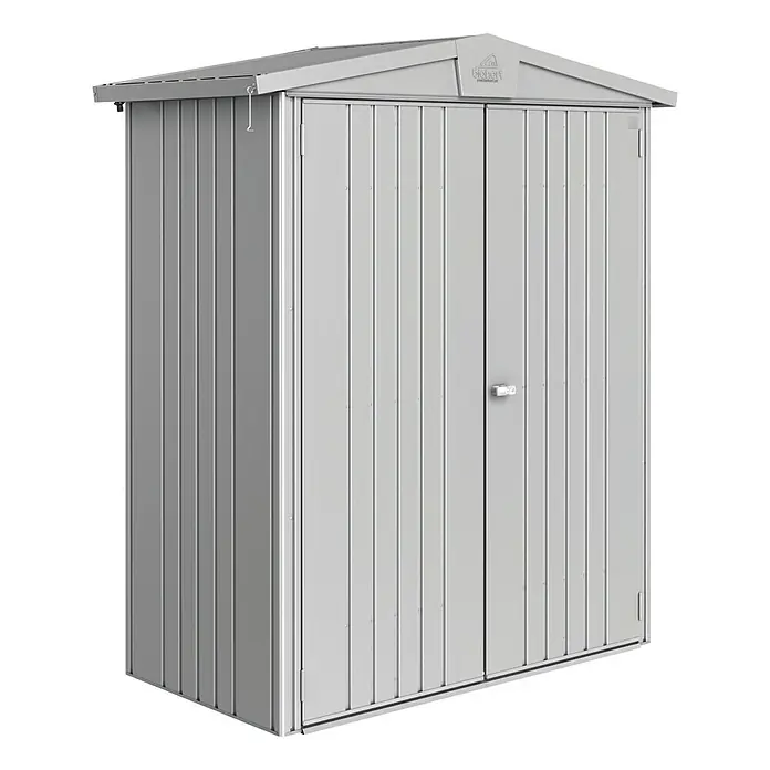 Biohort Gerätehaus Europa - 172 x 84 cm, Stahl, Silber Metallic - Linke Seitenansicht