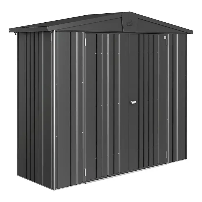 Biohort Gerätehaus Europa - 244 x 84 cm, Stahl, Dunkelgrau Metallic - Linke Seitenansicht