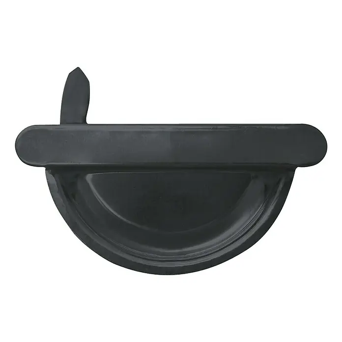 Sarei Rinnenendstück - Nennweite: 100 mm, Ausführung: Links, Aluminium, Anthrazit - Vorderansicht